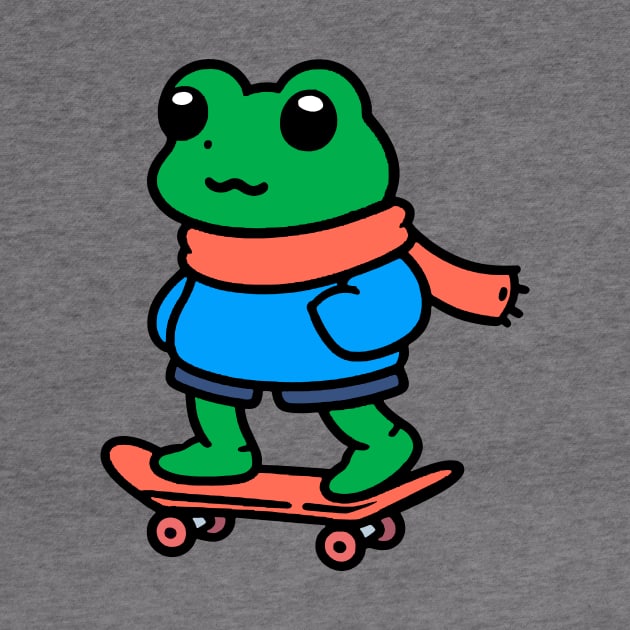 Frog on a Skateboard by Lovely Animals
